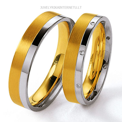 Vestuviniai Žiedai dviejų spalvų aukso 5 mm 10 gr KAV002